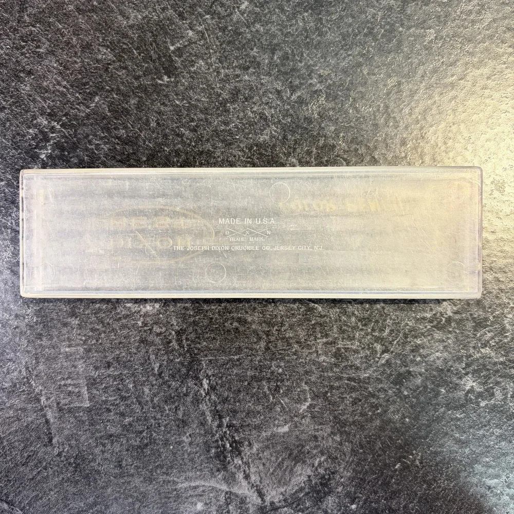 Vintage DIXON BEST Hard Plastic Color Pencil Box Case 7 1/8 x 2 Inch USA‎